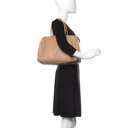 Saint Laurent Calfskin Lucky Chyc Boston Beige 2 of 12