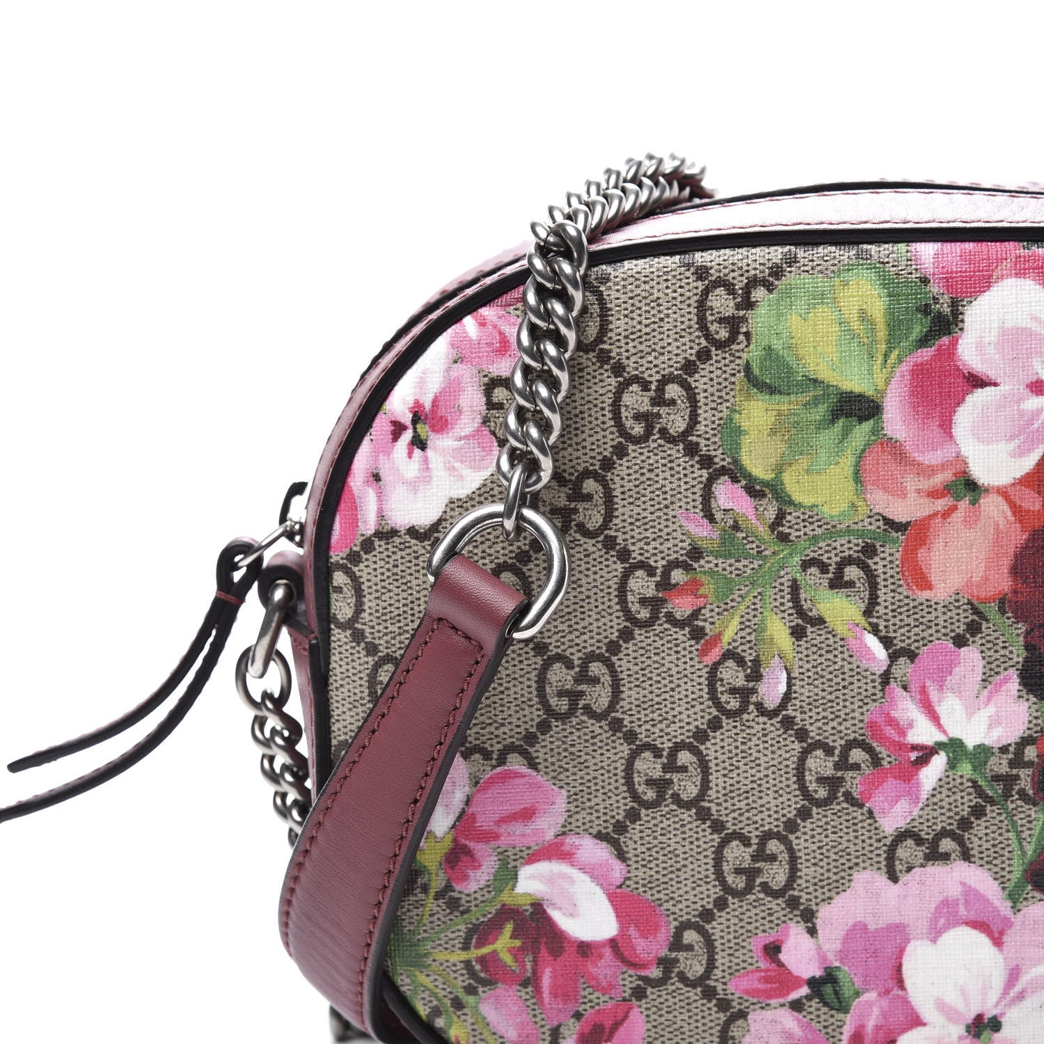 Gucci GG Supreme Monogram Blooms Mini Chain Shoulder Bag Beige Multicolor Dry Rose 12 of 12