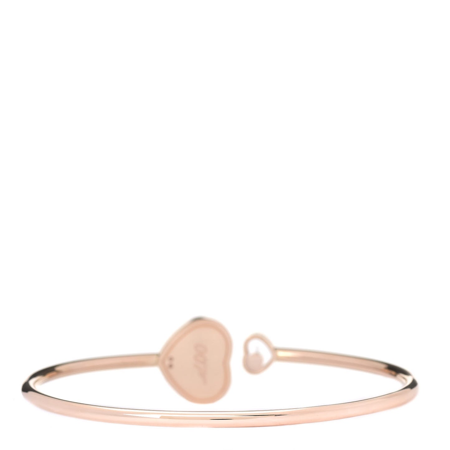 18K Rose Gold Diamond Happy Hearts Bangle Bracelet