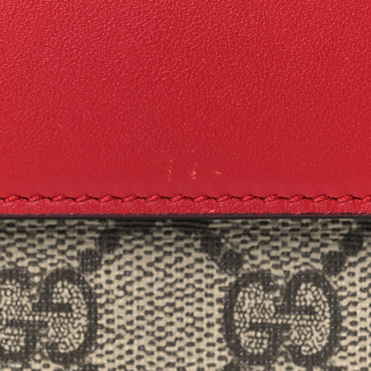 GG Supreme Monogram Moon Calfskin Padlock Continental Chain Wallet Beige Ebony Hibiscus Red New Rosette