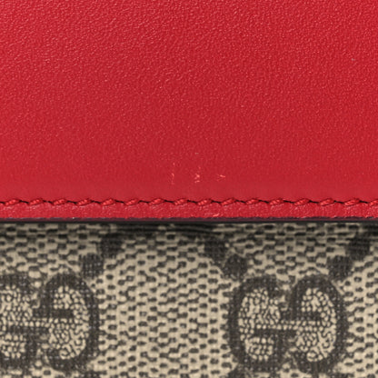Gucci GG Supreme Monogram Moon Calfskin Padlock Continental Chain Wallet Beige Ebony Hibiscus Red New Rosette 13 of 16