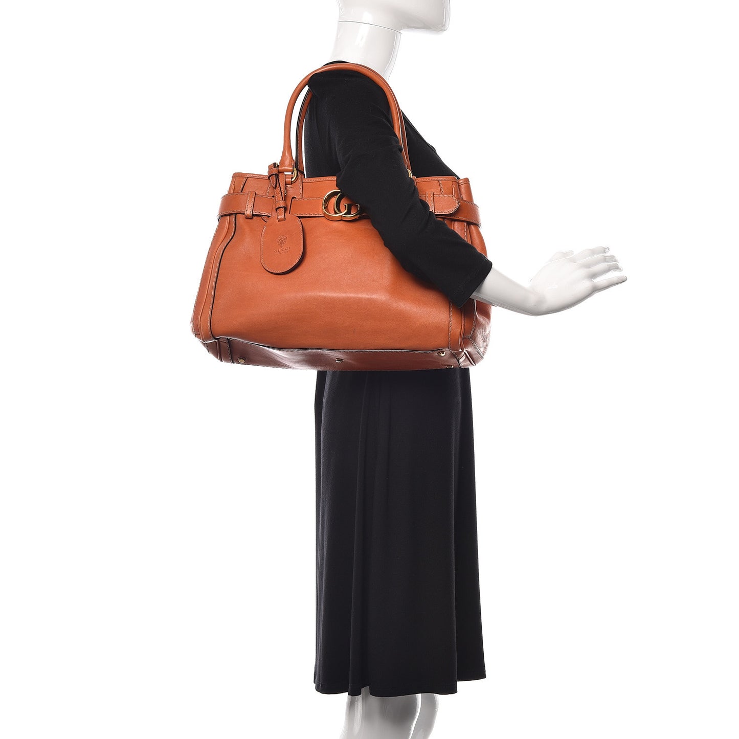Calfskin Medium GG Running Tote Orange