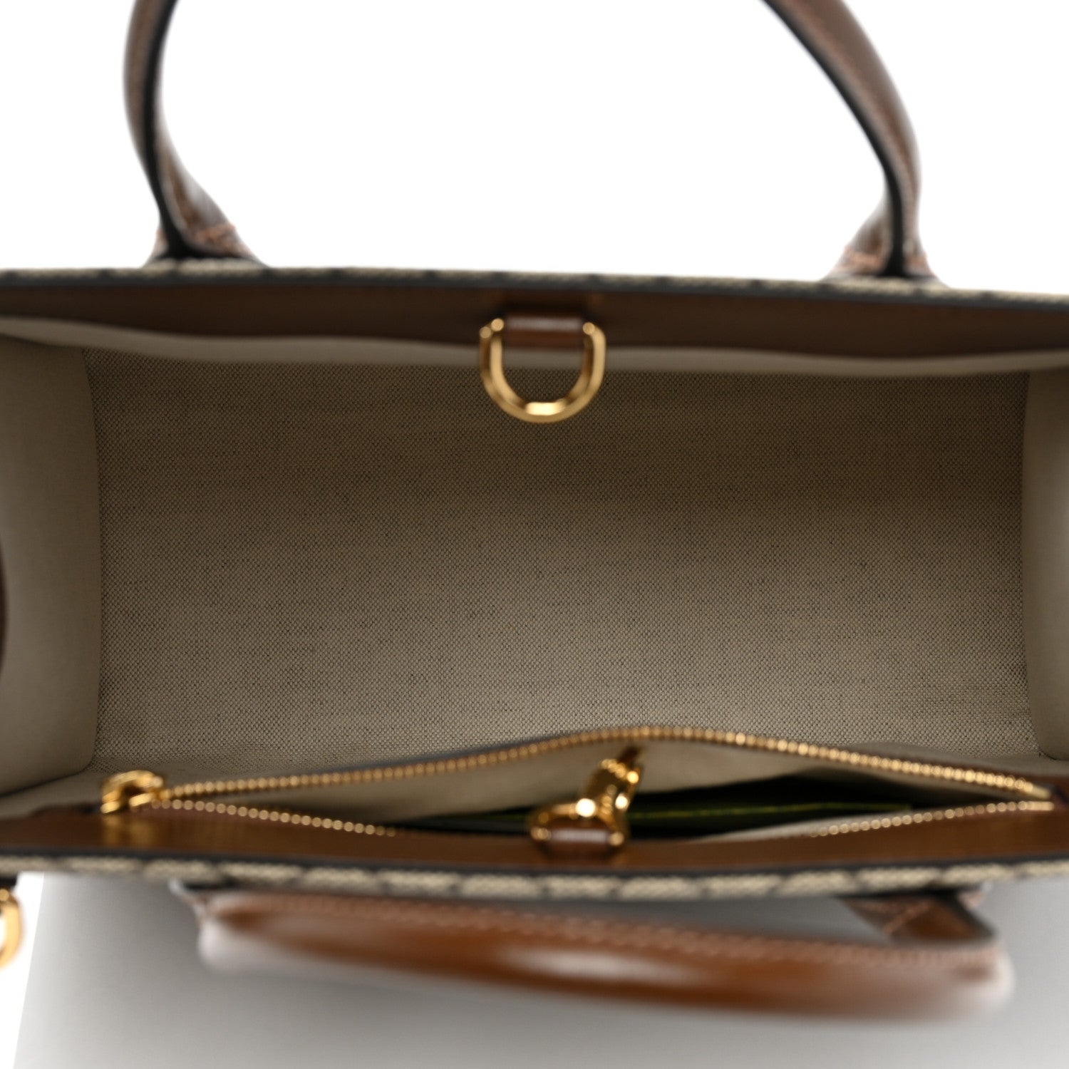 Gucci GG Supreme Monogram Azalea Calfskin Small Retro Interlocking G Tote Bag Beige Ebony Brown Sugar 5 of 8