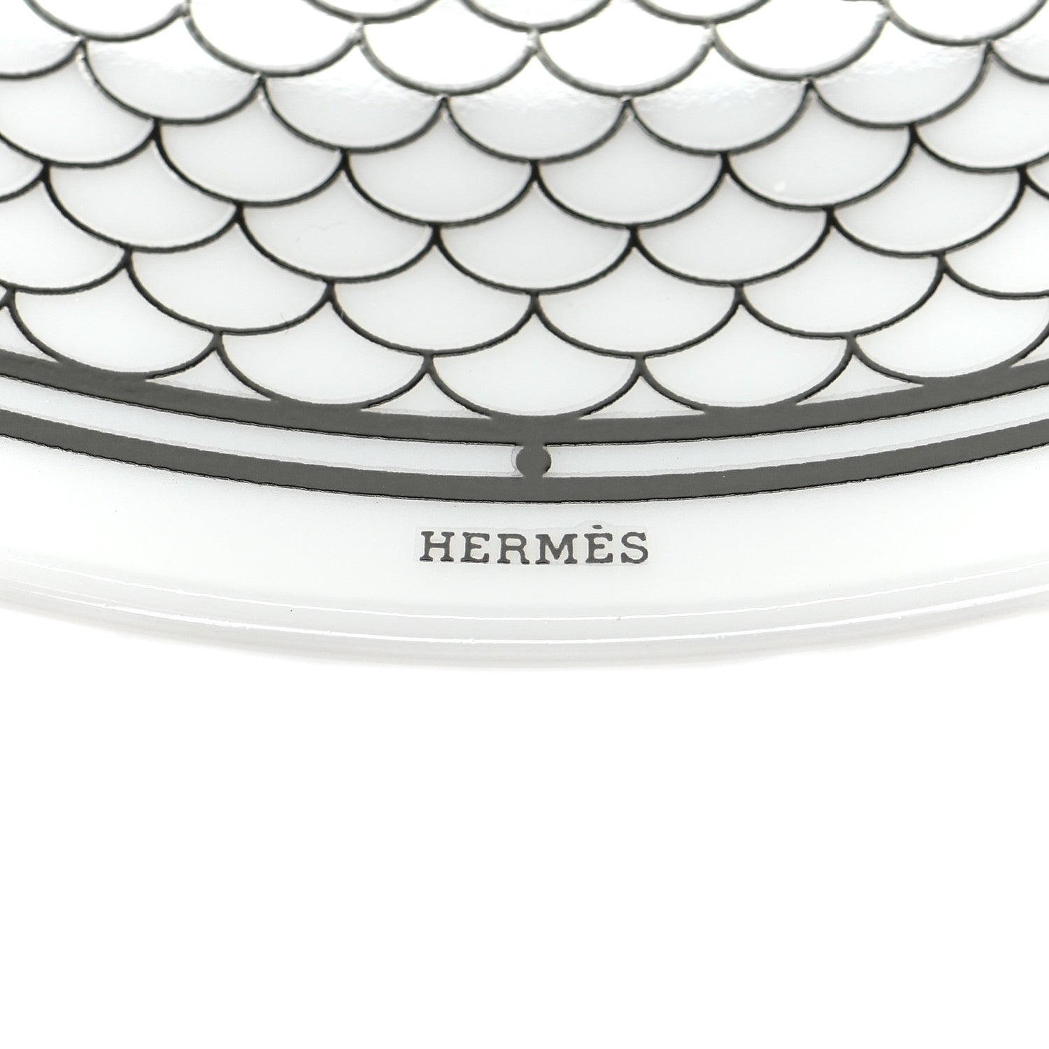 Hermes Porcelain H Deco Bread And Butter Plates Set of 2 Black White 5 of 5
