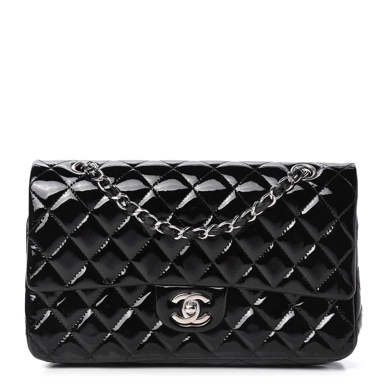 Chanel Patent Quilted Medium Double Flap Black 1 of 11
