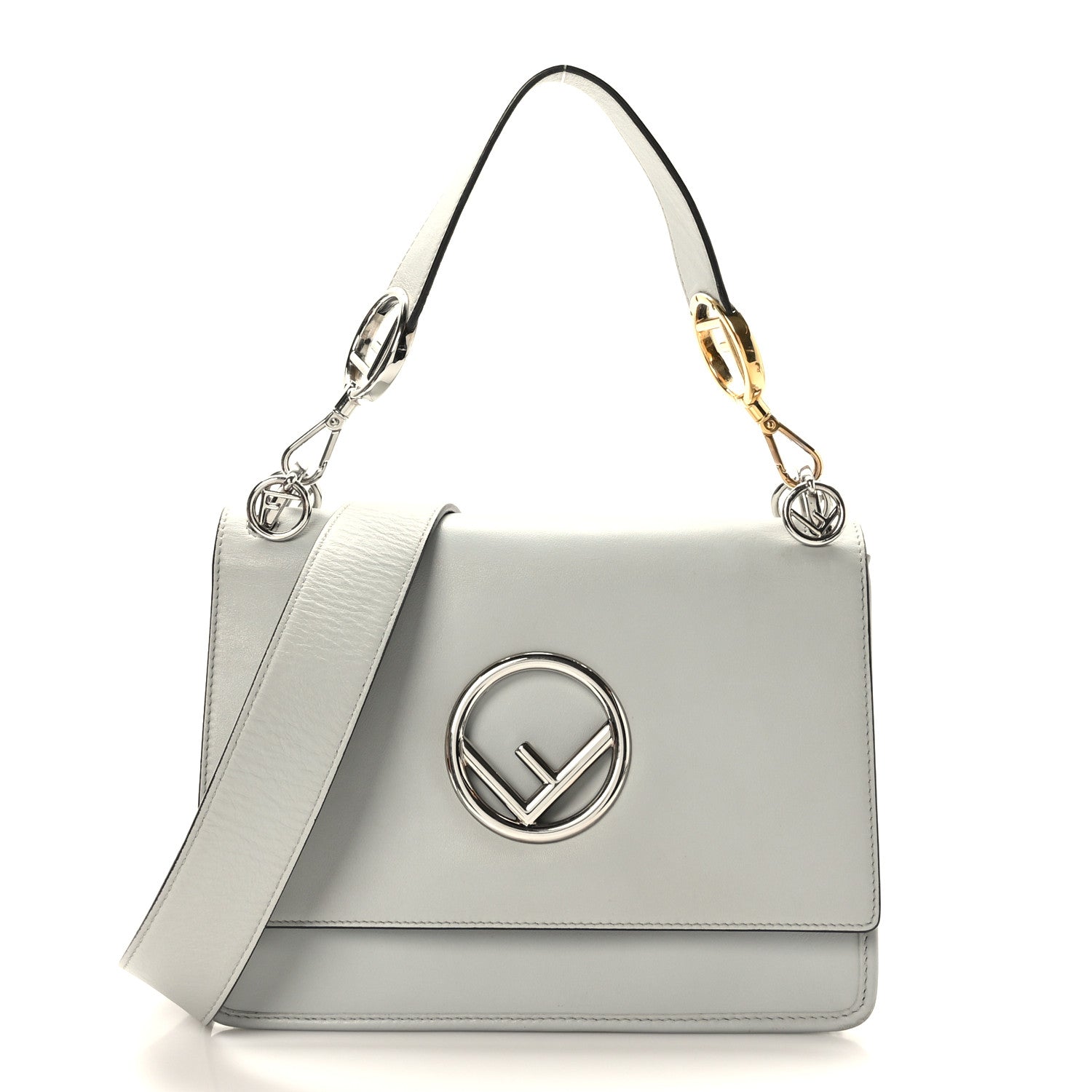 Fendi Vitello Century Opaco F is Fendi Kan I Shoulder Bag Grigio Perla 1 of 9