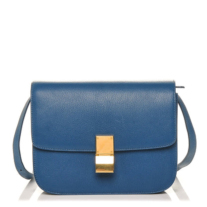 Celine Goatskin Medium Classic Box Flap Bag Deepsea 1 of 7