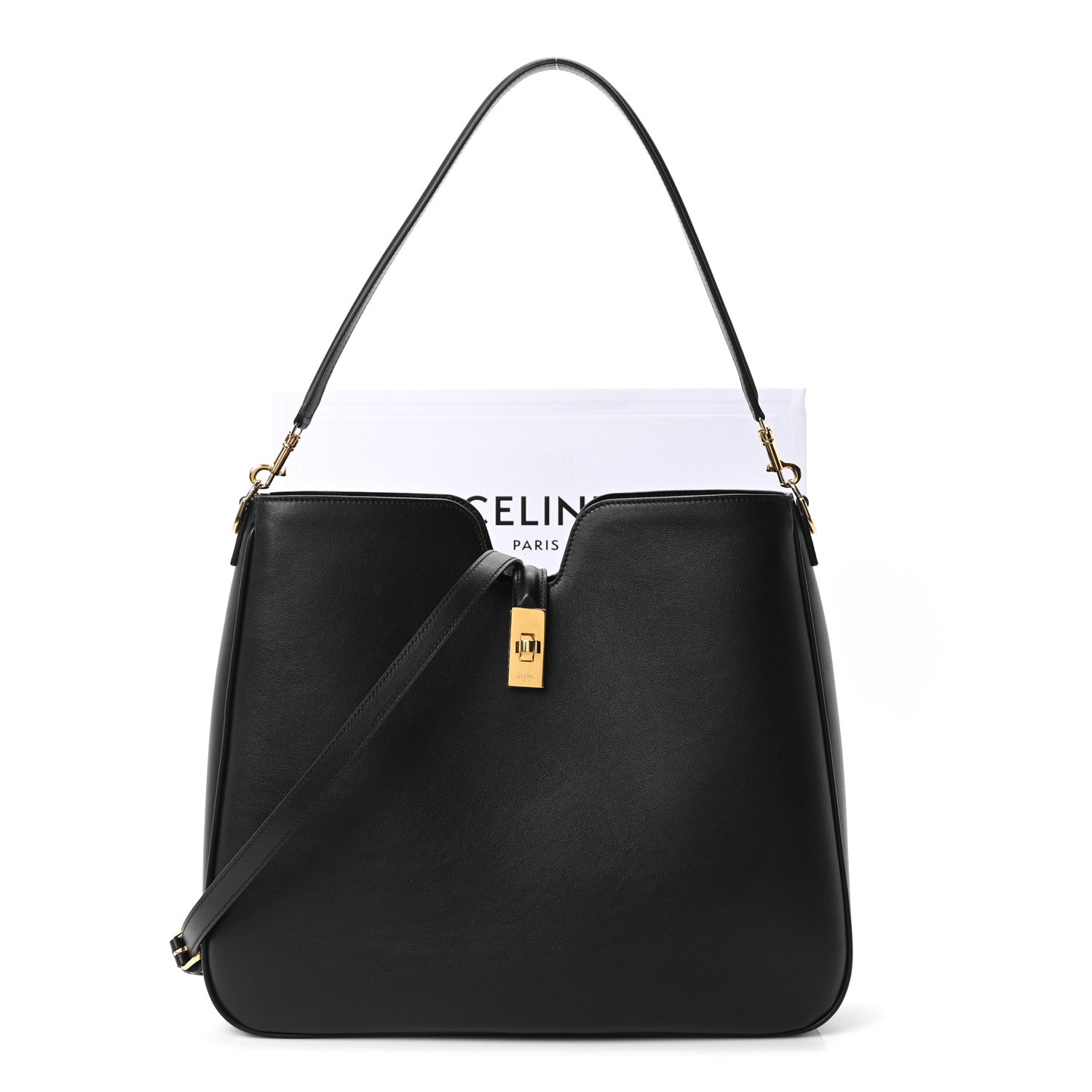 Celine Smooth Calfskin Medium Camille 16 Soft Bag Black 1857443