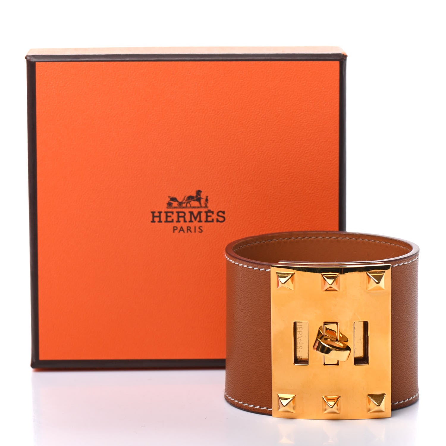 Hermes Barenia Kelly Extreme Dog Bracelet S Fauve 6 of 6