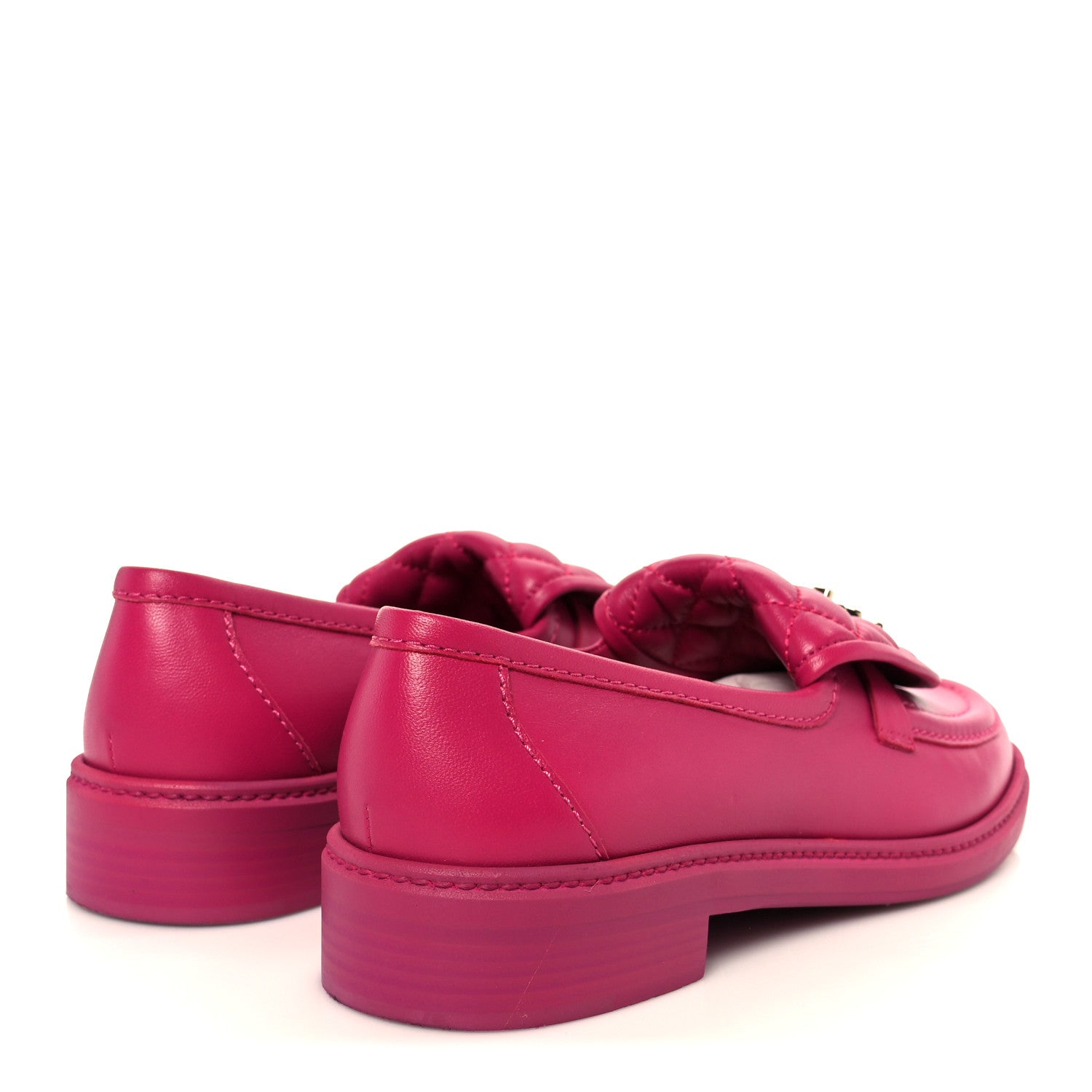 Chanel Lambskin Quilted CC Turnlock Loafers 39.5 Fuchsia 5 of 10