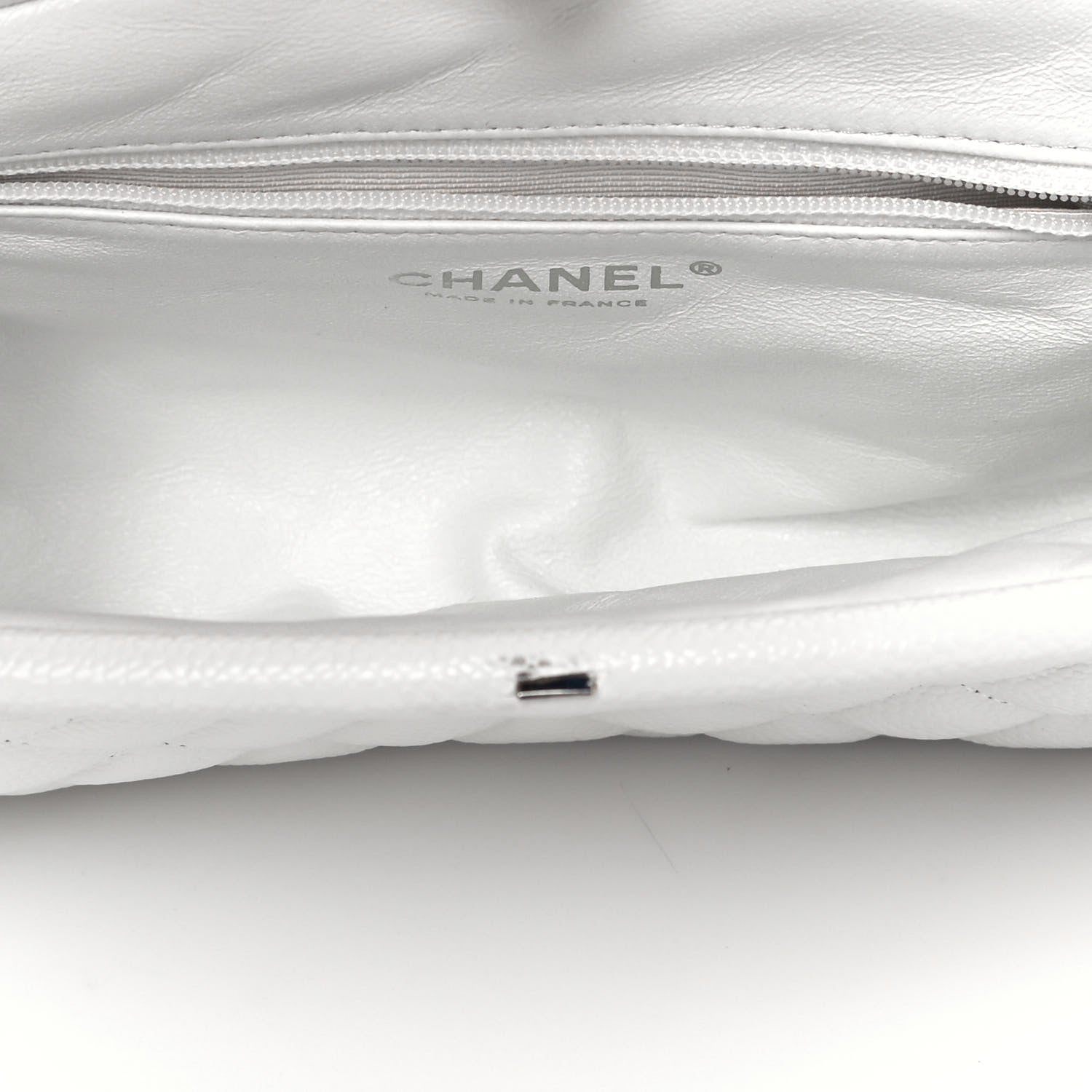 Chanel Caviar Quilted Timeless Clutch White 5 of 10