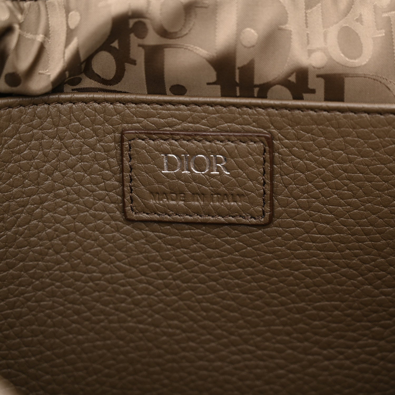 Christian Dior Grained Calfskin Mens Pillow Bag Khaki 9 of 12