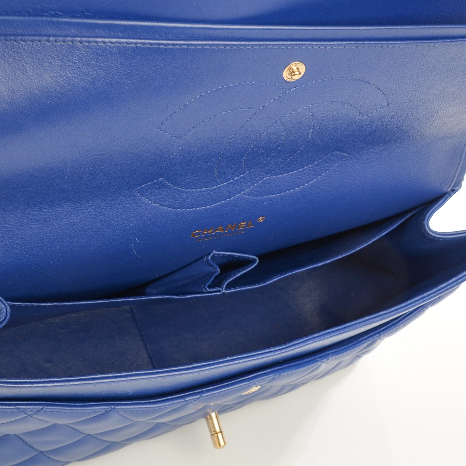 Chanel Lambskin Quilted Jumbo Double Flap Dark Blue 5 of 8
