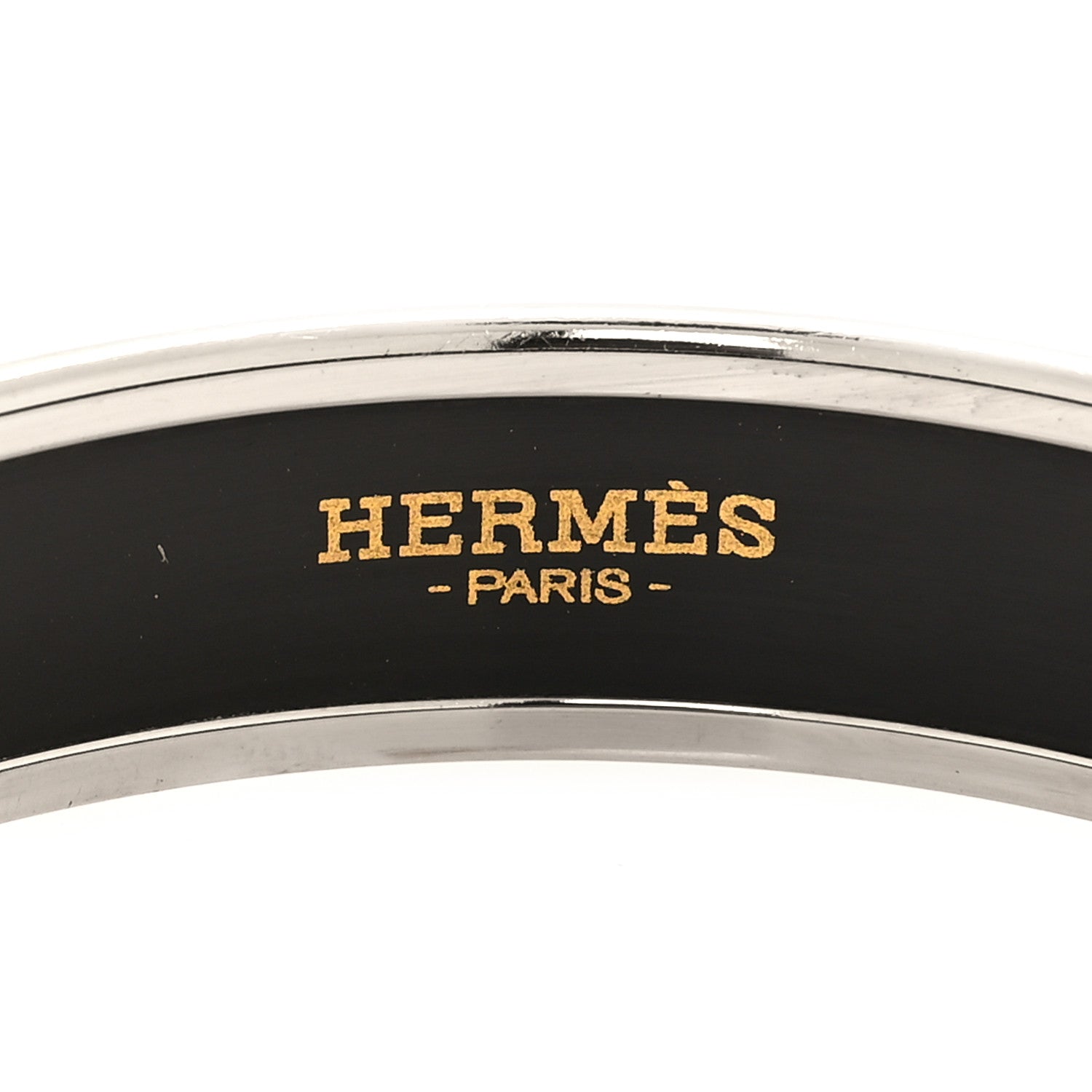 Hermes Enamel Printed Wide Caleche Bracelet 70 Gris Macadam 4 of 5