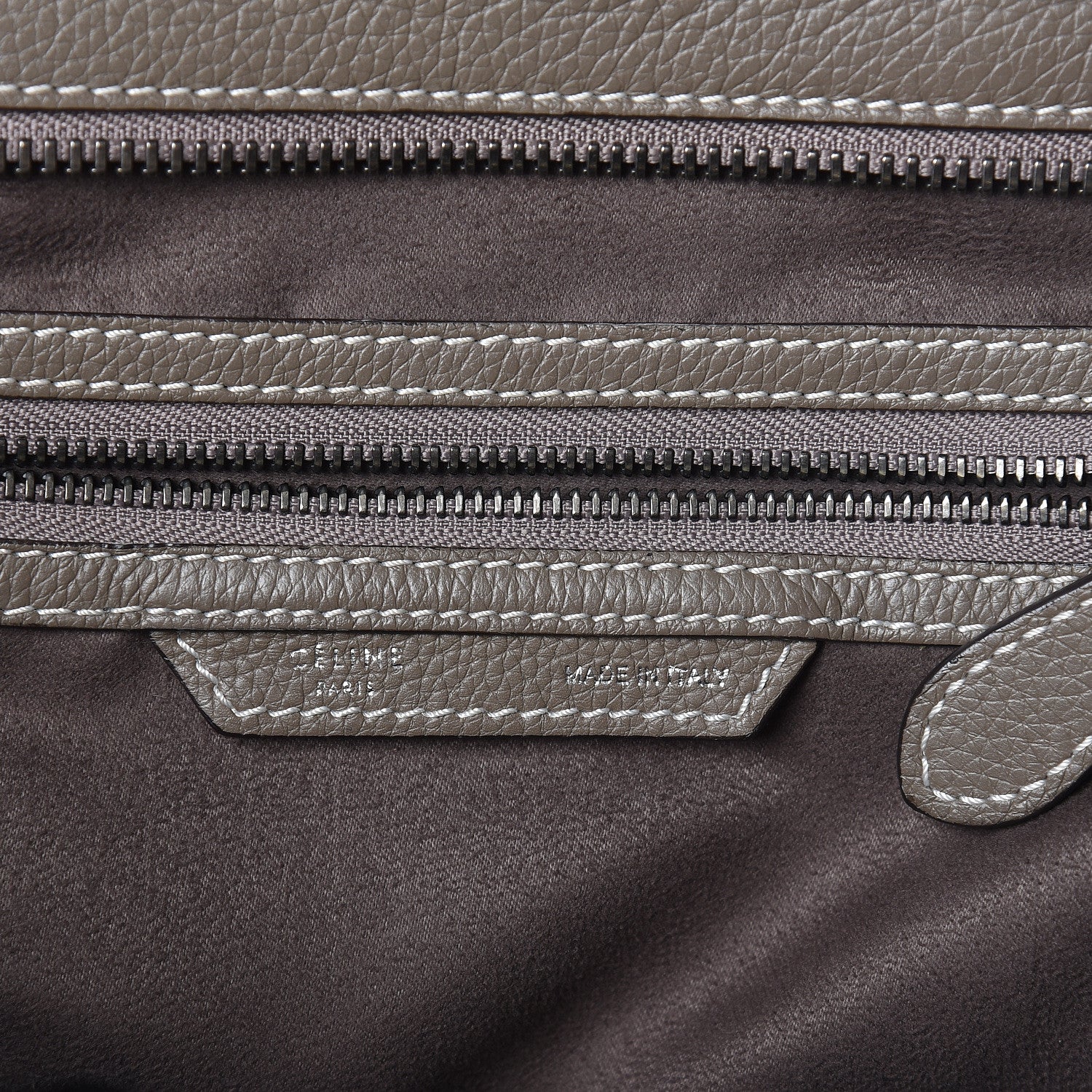 Celine Drummed Calfskin Mini Luggage Souris 6 of 9