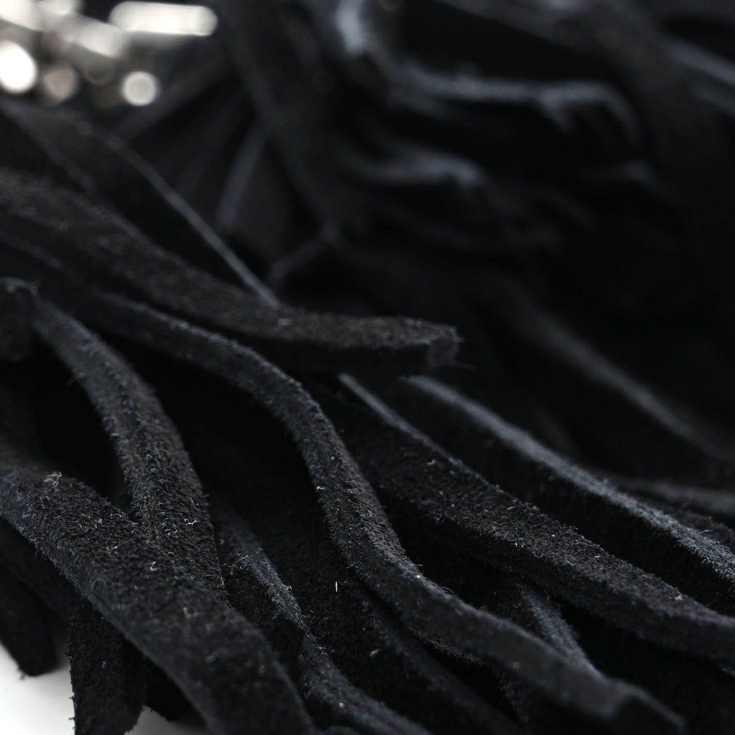 Suede Fringe Toy Monogram Anita Crossbody Bag Black