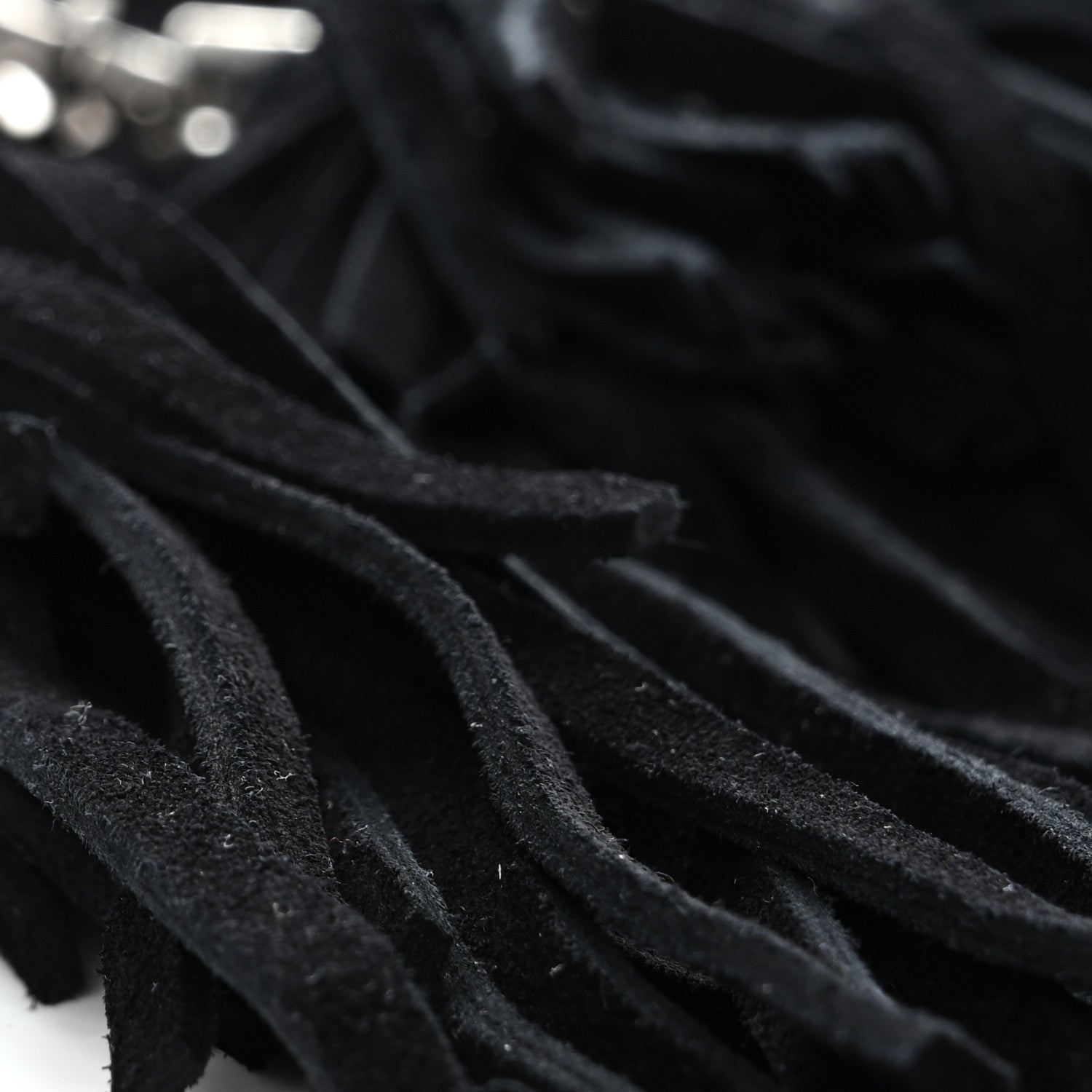 Saint Laurent Suede Fringe Toy Monogram Anita Crossbody Bag Black 9 of 10