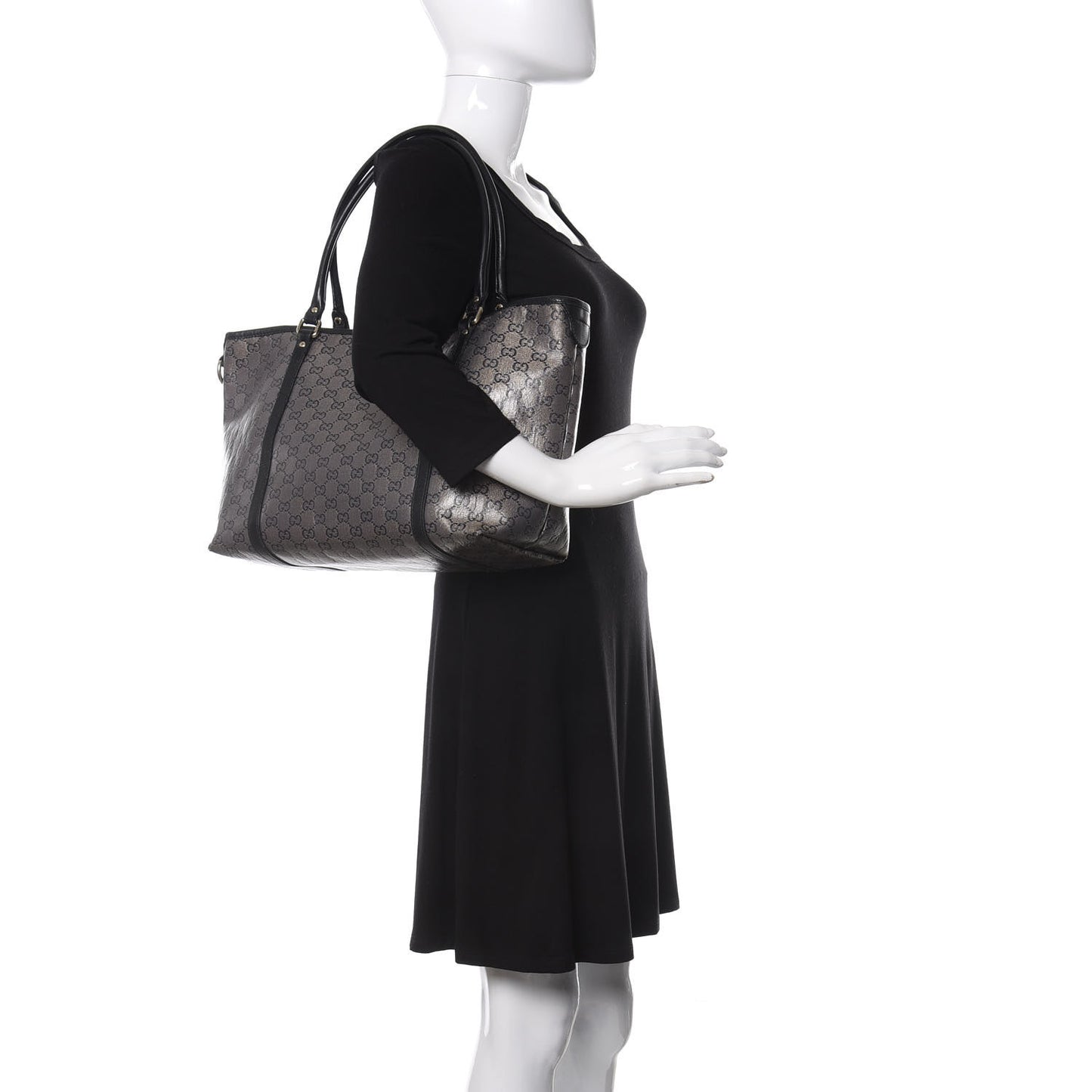 Crystal Monogram Medium Joy Tote Black