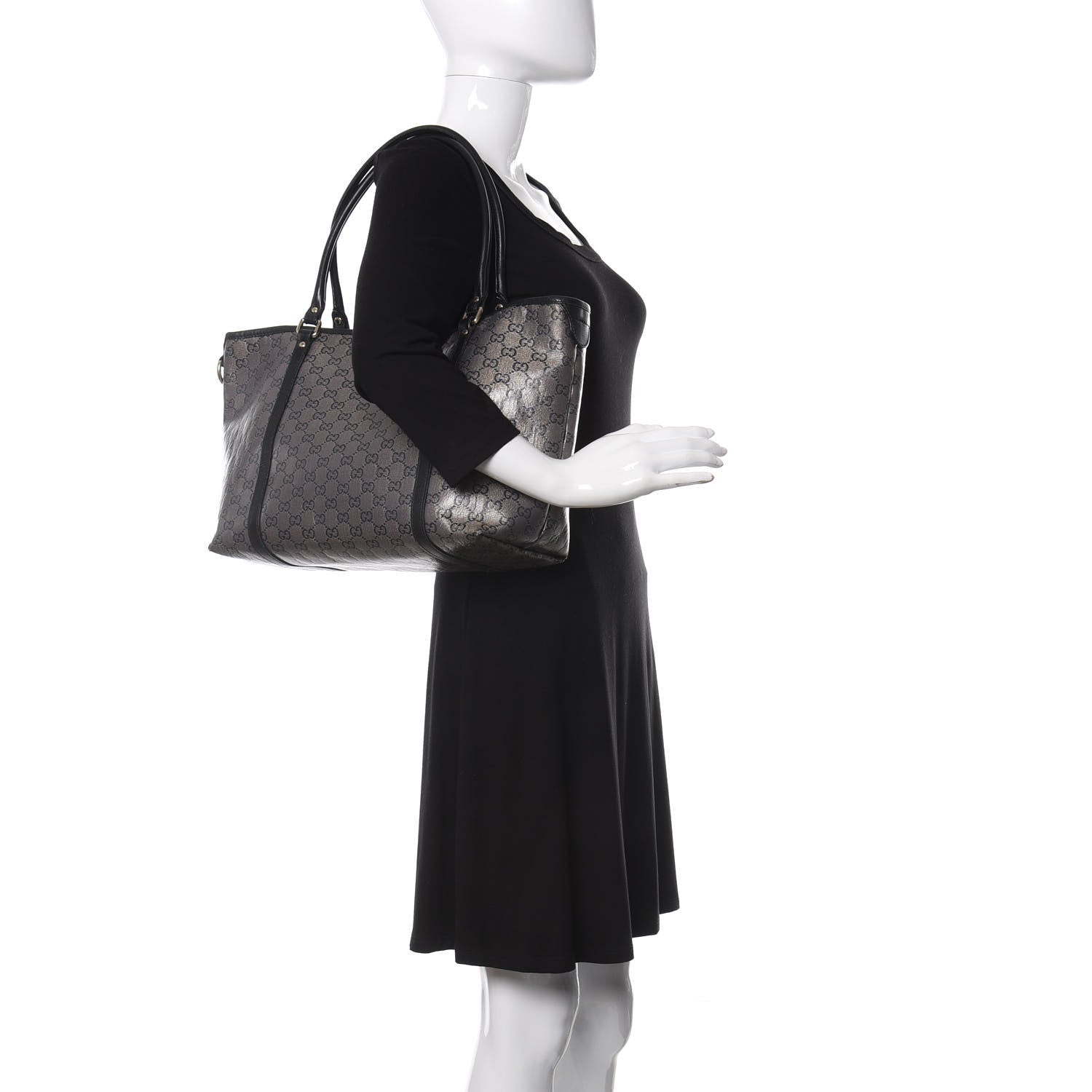 Gucci Crystal Monogram Medium Joy Tote Black 2 of 12