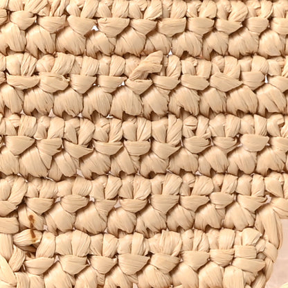 Prada Yarn Raffia Effect Crochet Logo Embroidered Tote Bag Naturale 7 of 9