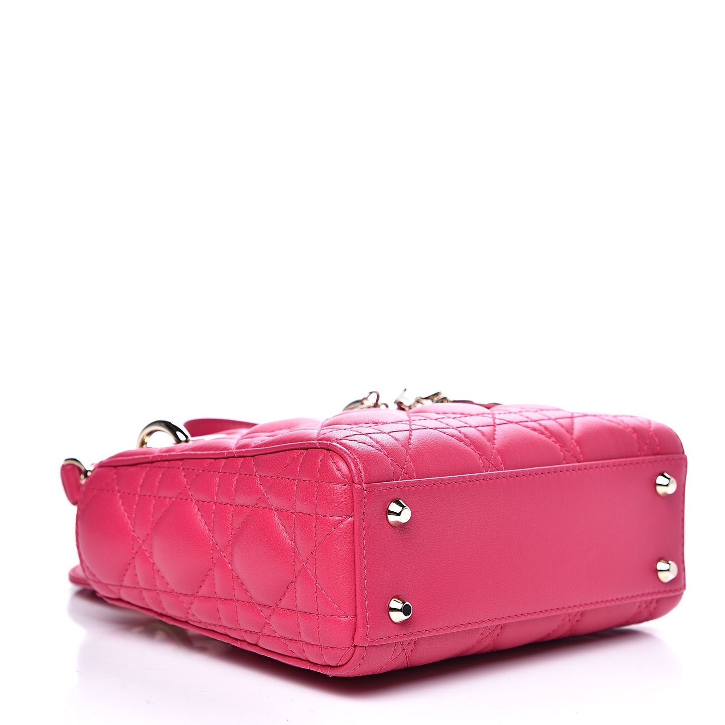 Lambskin Cannage Mini Lady Dior Fuchsia