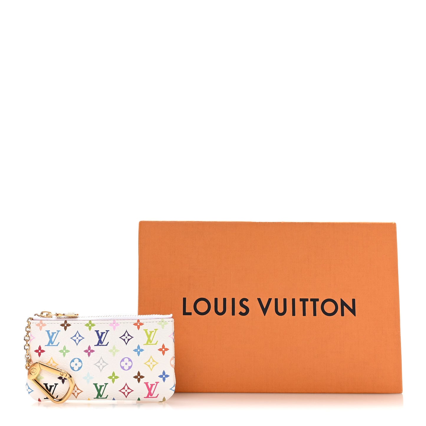 LV X TM Monogram Multicolor Key Pouch White