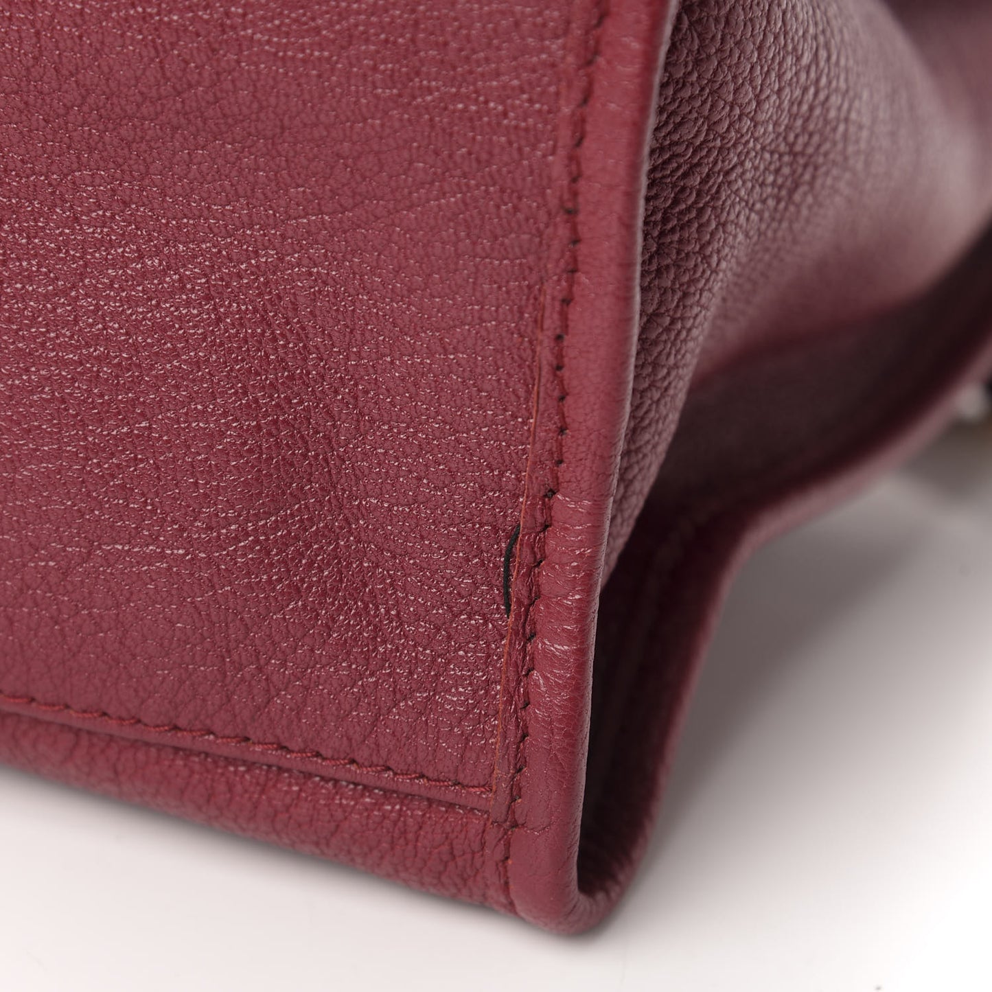 Chevre Gold Metallic Edge Hardware City Rouge Grenat
