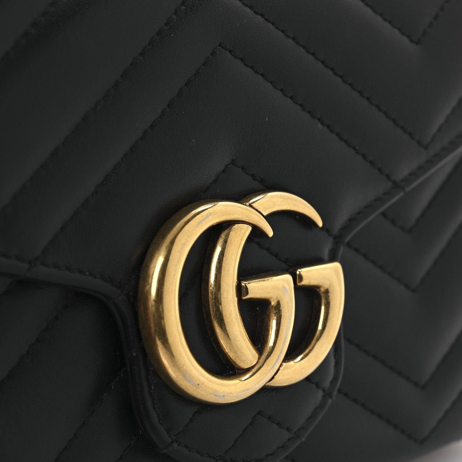 Gucci Calfskin Matelasse GG Marmont Chain Wallet Black 13 of 13