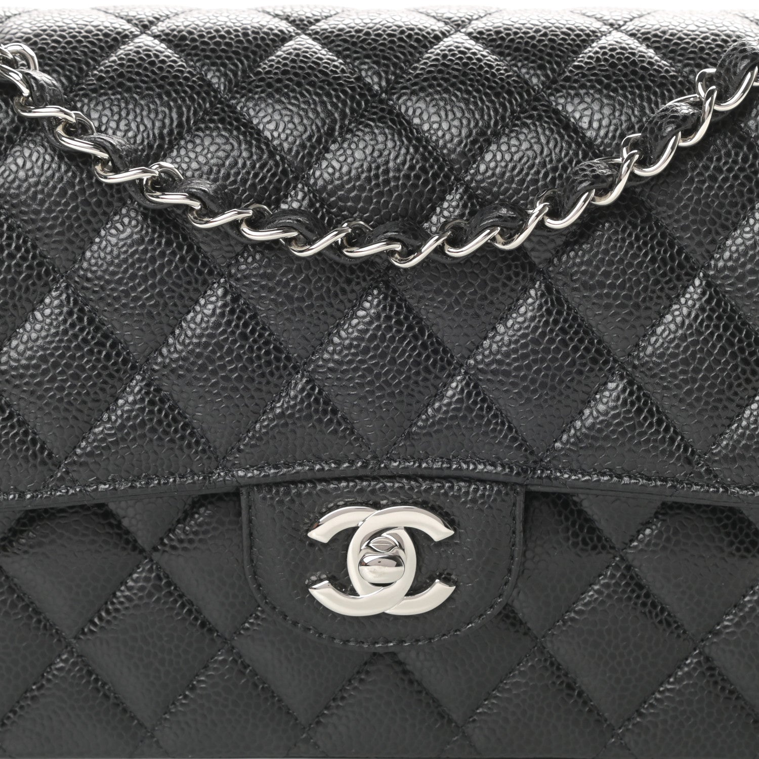 Chanel Caviar Quilted Medium Double Flap Black 8 of 11