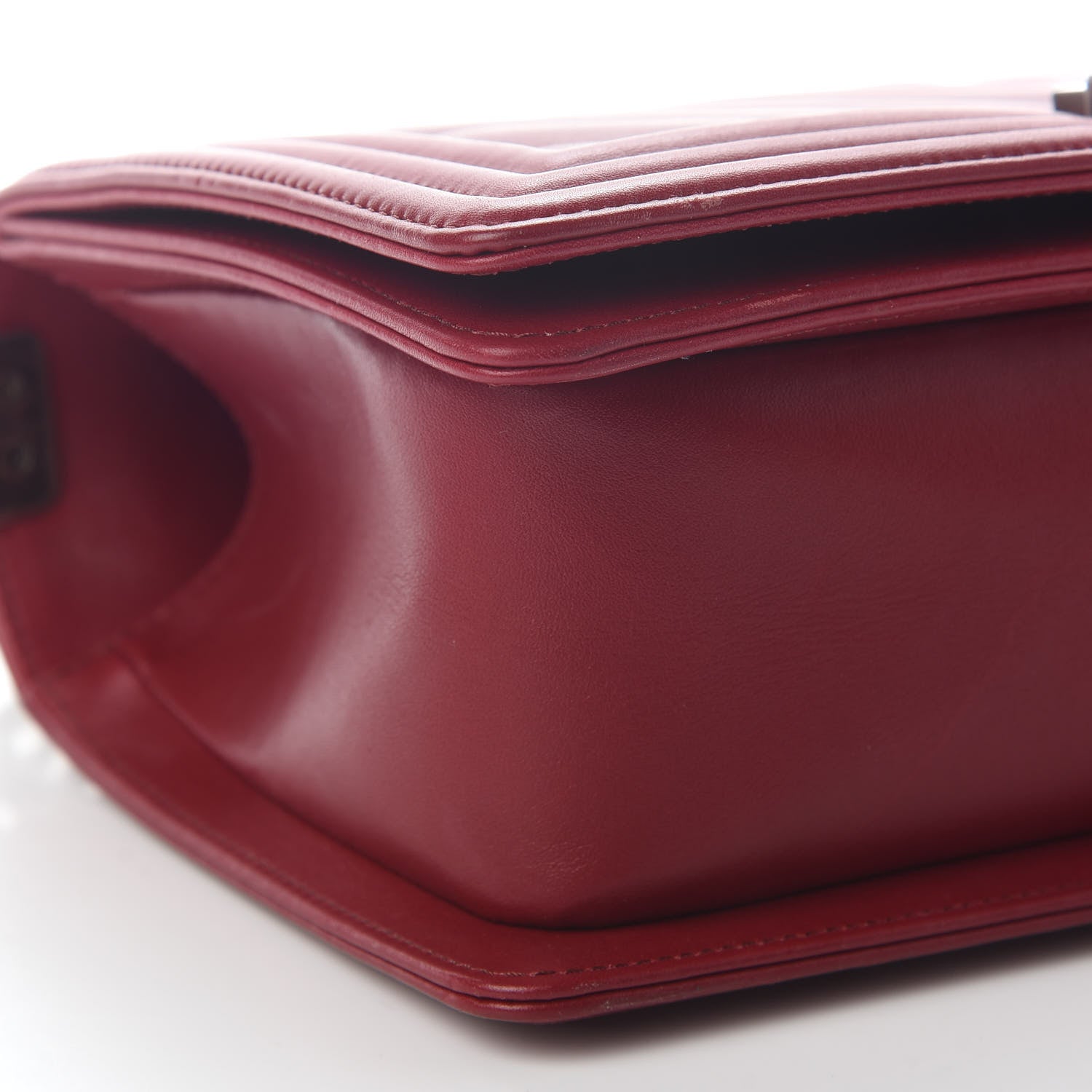 Chanel Calfskin Chevron Quilted Medium Boy Flap Dark Red 7 of 9