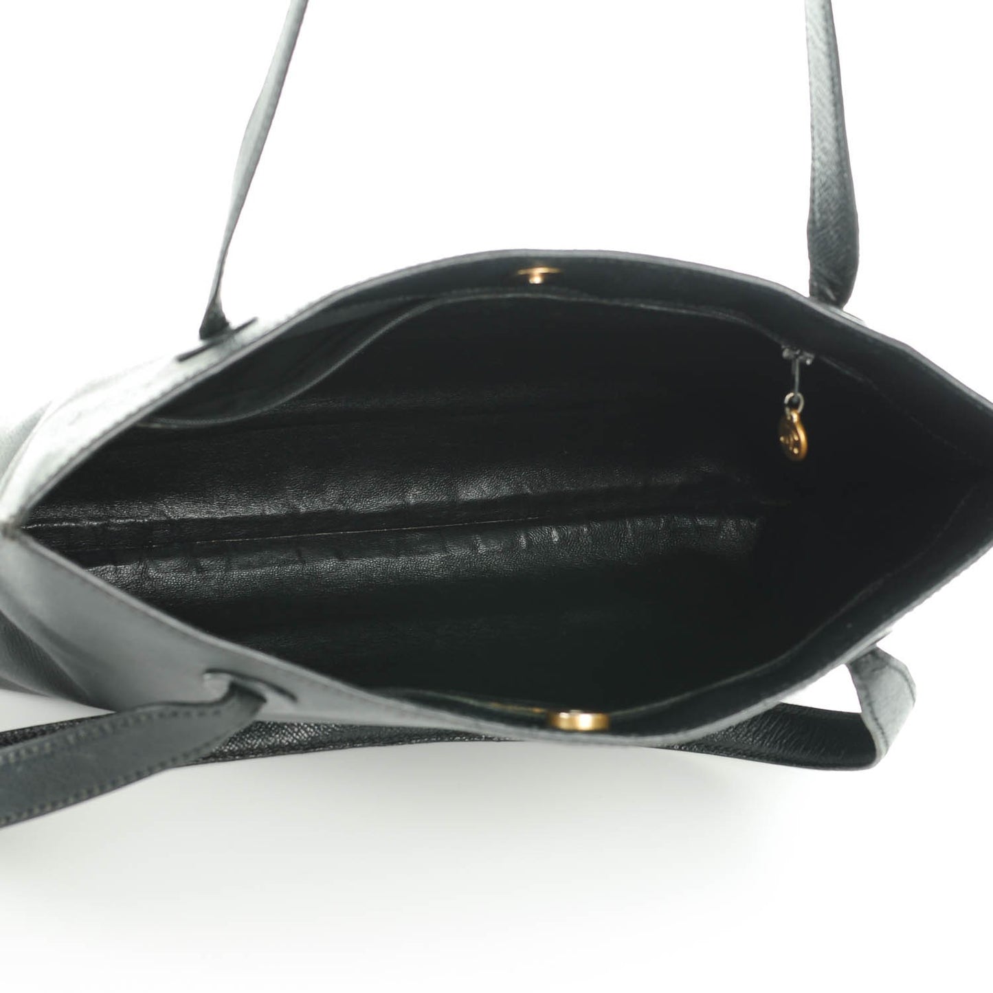 Grained Calfskin Shopping Tote Black