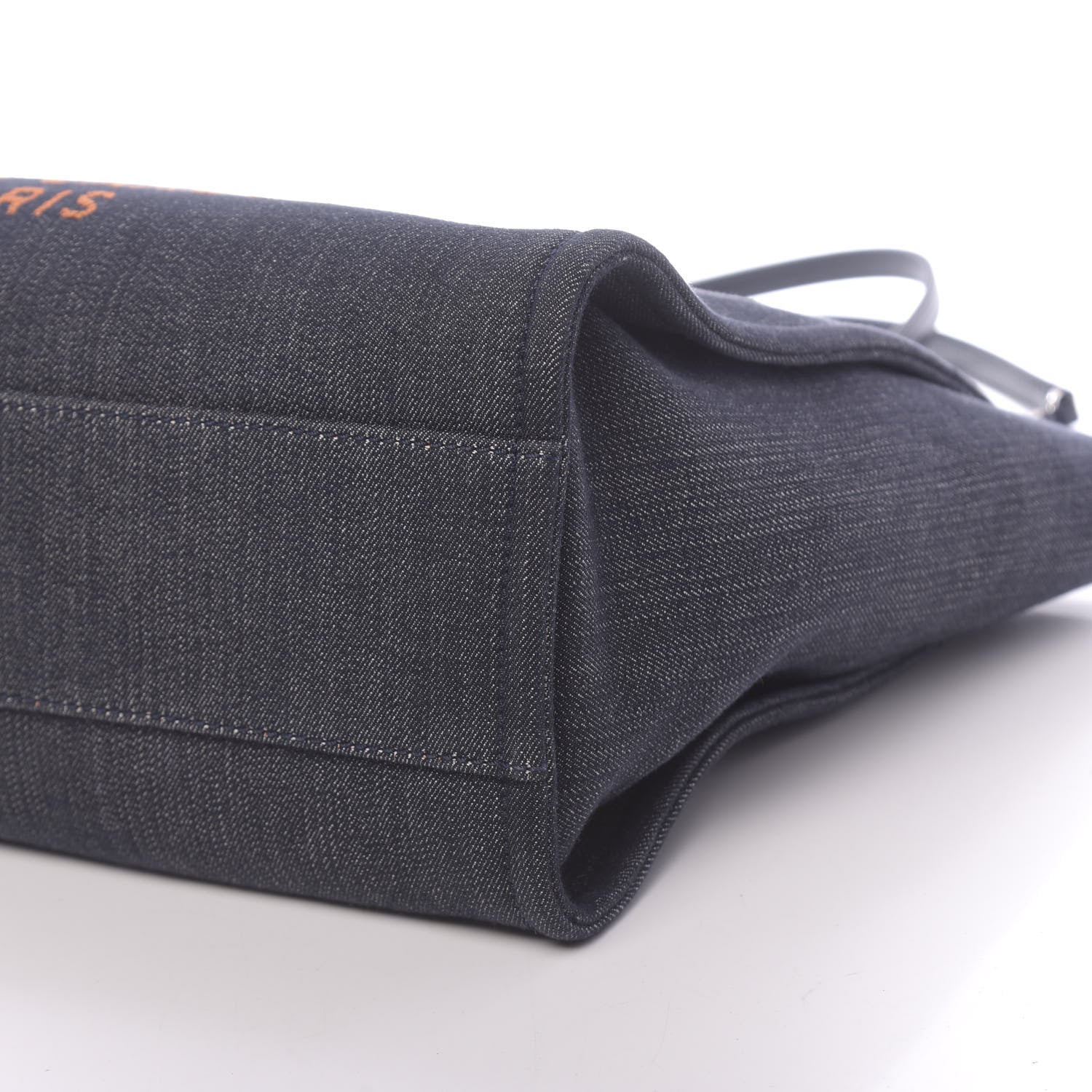 Chanel Denim Small Deauville Tote Blue Orange 11 of 11