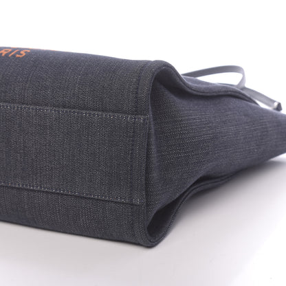 Chanel Denim Small Deauville Tote Blue Orange 11 of 11