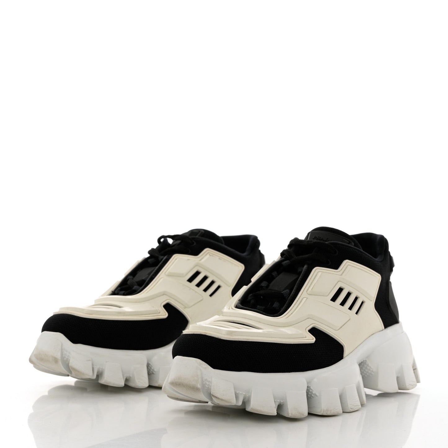 Rubber Technical Knit Fabric Cloudbust Thunder Sneakers 37.5 Black White