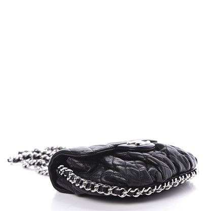 Chanel Washed Lambskin Quilted Mini Chain Around Flap Black 4 of 10