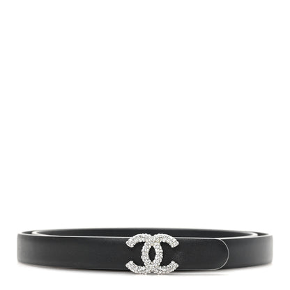 Chanel Calfskin Crystal CC Skinny Belt 90 36 Black 1 of 5