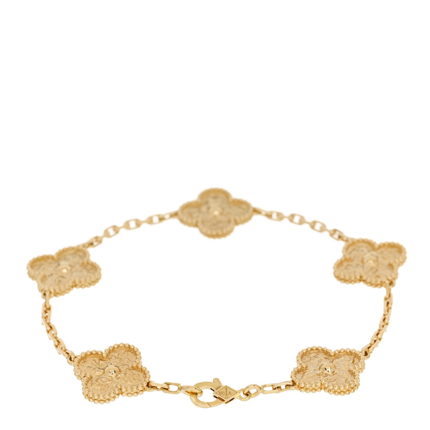 Van Cleef & Arpels 18K Yellow Gold 5 Motifs Vintage Alhambra Bracelet 2 of 4