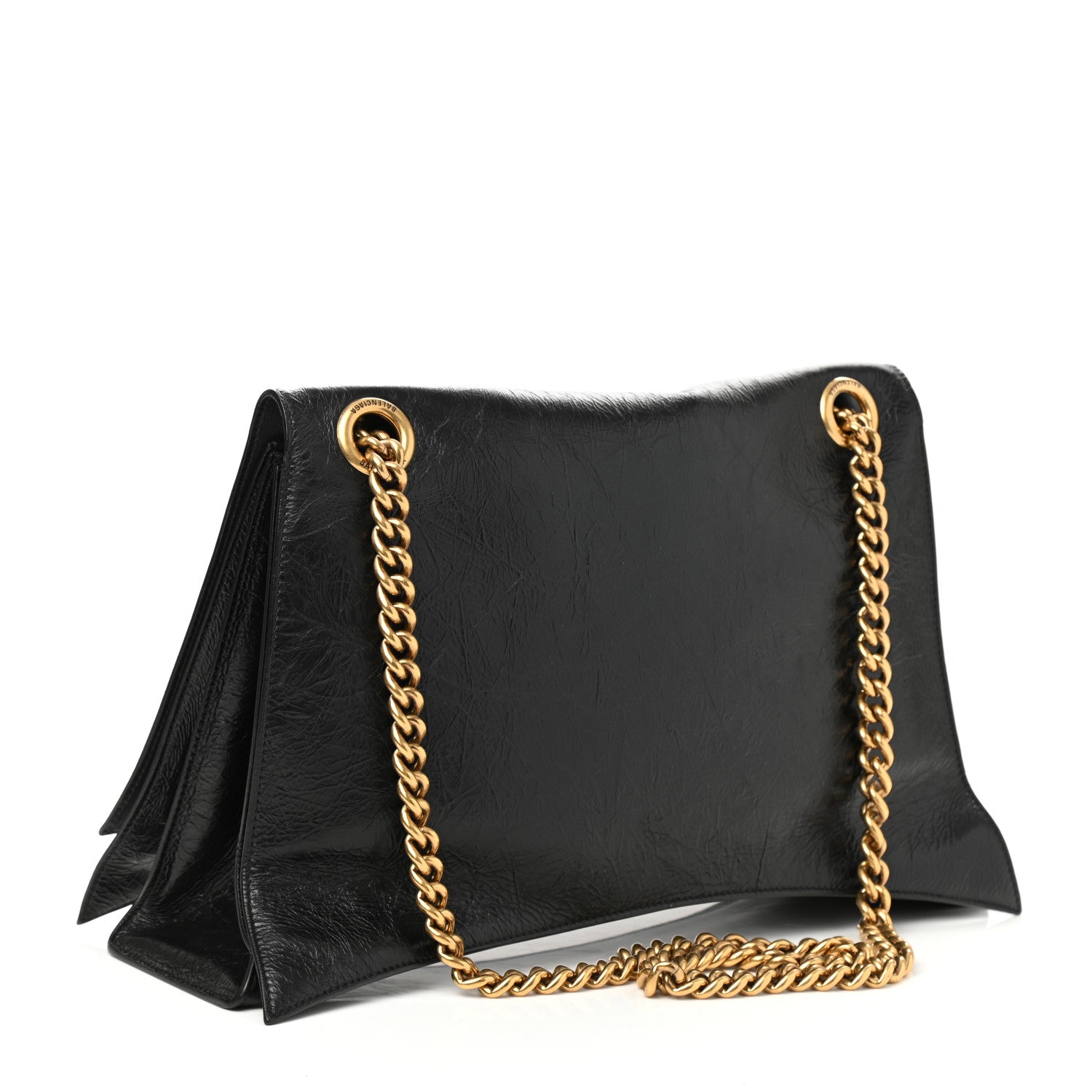 Balenciaga Crushed Calfskin Large Crush Chain Bag Black 3 of 9