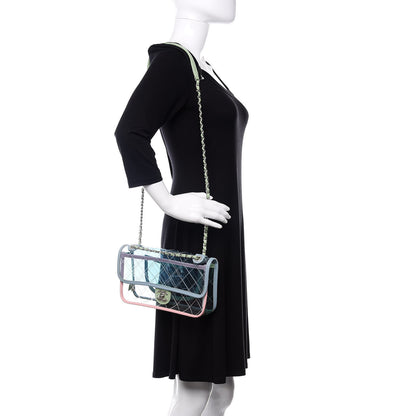 Chanel Lambskin PVC Quilted Medium Coco Splash Flap Blue Green 2 of 10