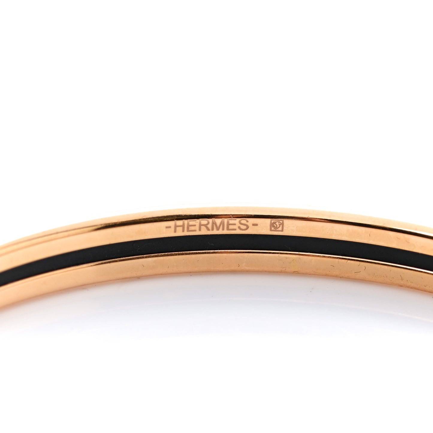 Enamel Printed Extra Narrow Printed Bracelet 65 Black