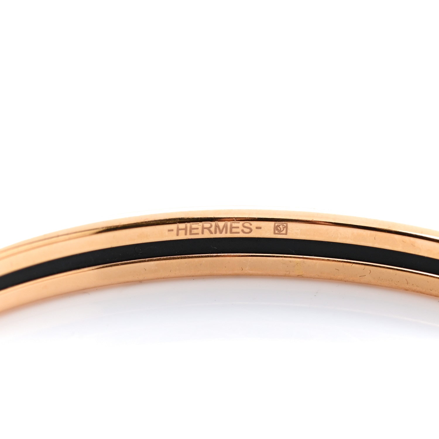 Hermes Enamel Printed Extra Narrow Printed Bracelet 65 Black 4 of 6
