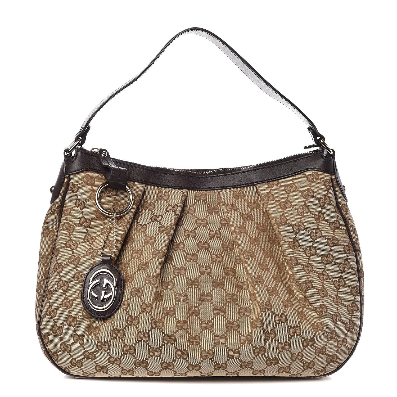 Gucci Monogram Medium Sukey Hobo Dark Brown 1 of 8