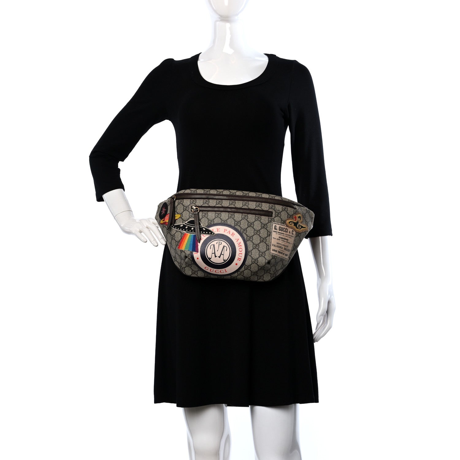 Gucci GG Supreme Monogram Courrier Belt Bag Beige New Acero 2 of 8
