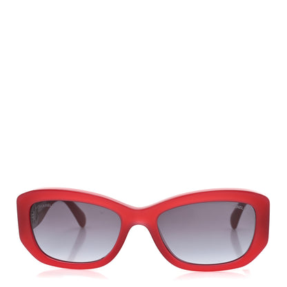Chanel Acetate Rectangle Sunglasses 5493-A Red 2 of 7