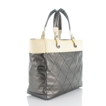 Chanel Coated Canvas Quilted Large Paris Biarritz Tote Silver 3 of 8
