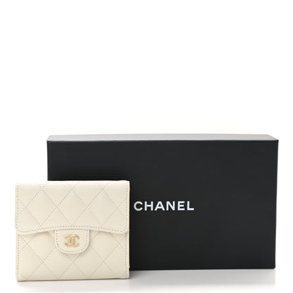Chanel Caviar Quilted Compact Flap Wallet White 8 of 8