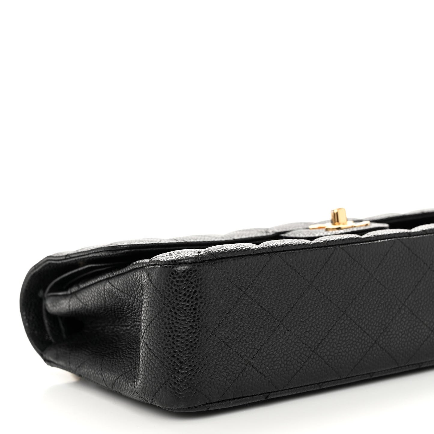 Caviar Quilted Medium Double Flap Black