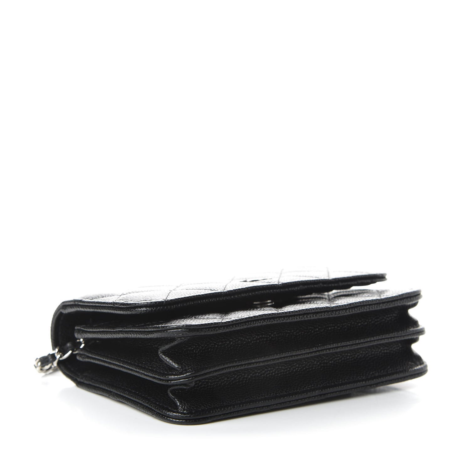 Caviar Quilted Mini Wallet On Chain WOC Black