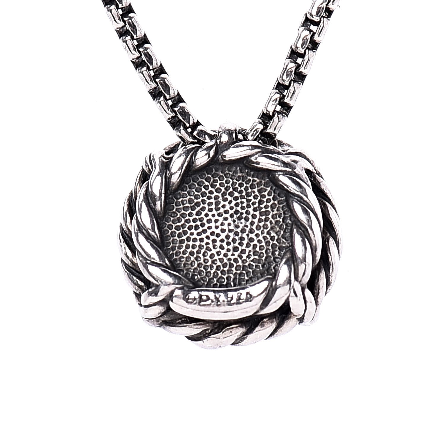 David Yurman Sterling Silver Blue Topaz 8mm Chatelaine Pendant Necklace 5 of 7