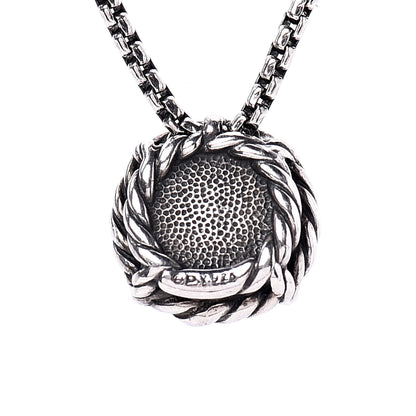 David Yurman Sterling Silver Blue Topaz 8mm Chatelaine Pendant Necklace 5 of 7